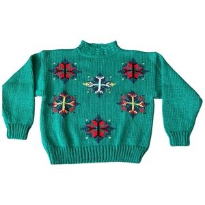 Vintage 90’s Hand Knit Sugar Co. LTD Mockneck Sweater Size Large